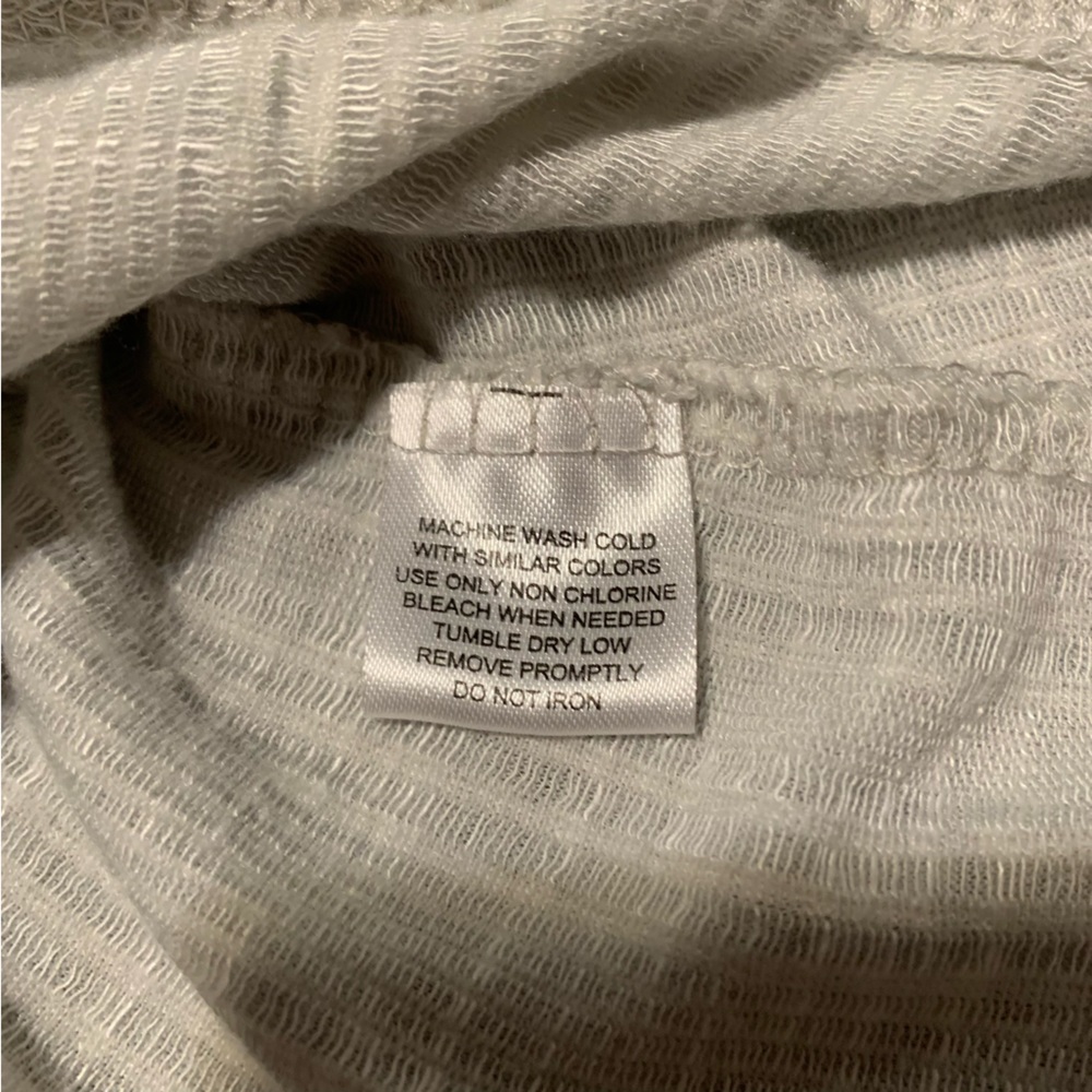 French Laundry Tie Front Short Flutter Sleeve Top Large White - Picture 5 of 6